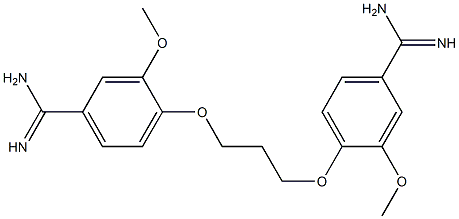 4,4'-(1,3-Propanediyl)bis(oxy)bis(3-methoxybenzamidine) Struktur