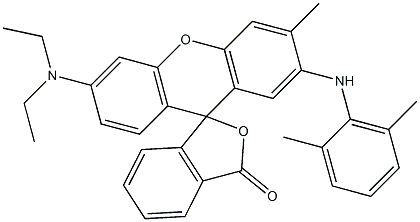 3'-(Diethylamino)-6'-methyl-7'-(2,6-xylidino)spiro[isobenzofuran-1(3H),9'-[9H]xanthen]-3-one Struktur