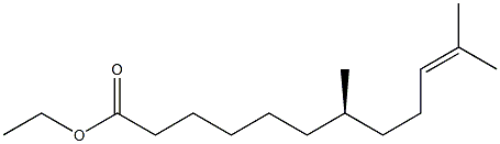 [R,(+)]-7,11-Dimethyl-10-dodecenoic acid ethyl ester Struktur