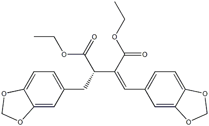 [S,(+)]-2-Piperonyl-3-piperonylidenesuccinic acid diethyl ester Struktur