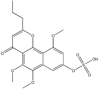 Sulfuric acid 5,6,10-trimethoxy-4-oxo-2-propyl-4H-naphtho[1,2-b]pyran-8-yl ester Struktur