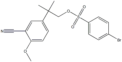 4-Bromobenzenesulfonic acid 2-methyl-2-(3-cyano-4-methoxyphenyl)propyl ester Struktur