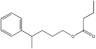 Butanoic acid 4-phenylpentyl ester Struktur