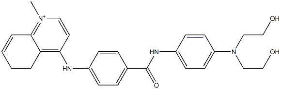 4-[[4-[4-[N,N-Bis(2-hydroxyethyl)amino]phenylaminocarbonyl]phenyl]amino]-1-methylquinolinium Struktur