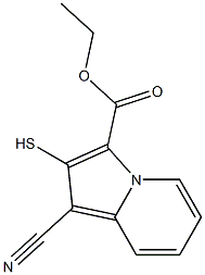 1-Cyano-2-mercaptoindolizine-3-carboxylic acid ethyl ester Struktur