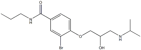 1-[4-[Propylcarbamoyl]-2-bromophenoxy]-3-[isopropylamino]-2-propanol Struktur