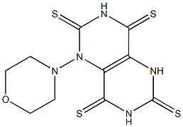 2,4,6,8-Tetrakisthiomorpholinopyrimido[5,4-d]pyrimidine Struktur