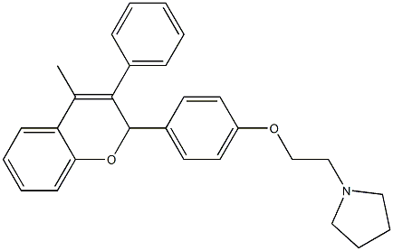 2-[4-[2-(1-Pyrrolidinyl)ethoxy]phenyl]-3-phenyl-4-methyl-2H-1-benzopyran Struktur