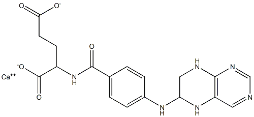 2-[4-(5,6,7,8-Tetrahydropteridin-6-ylamino)phenylcarbonylamino]pentanedioic acid calcium salt Struktur