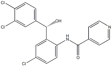 (S)-3,4,5'-Trichloro-2'-(isonicotinoylamino)benzhydryl alcohol Struktur