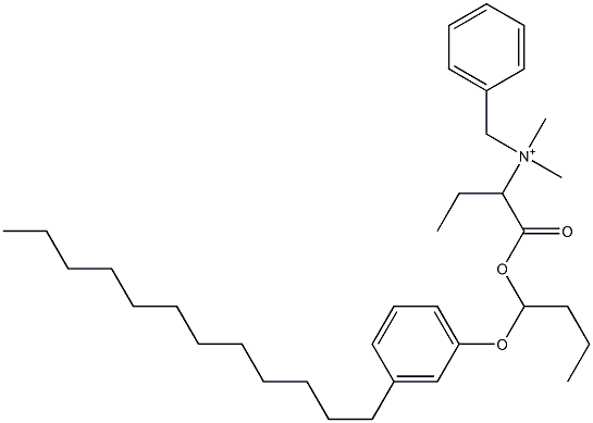 N,N-Dimethyl-N-benzyl-N-[1-[[1-(3-dodecylphenyloxy)butyl]oxycarbonyl]propyl]aminium Struktur