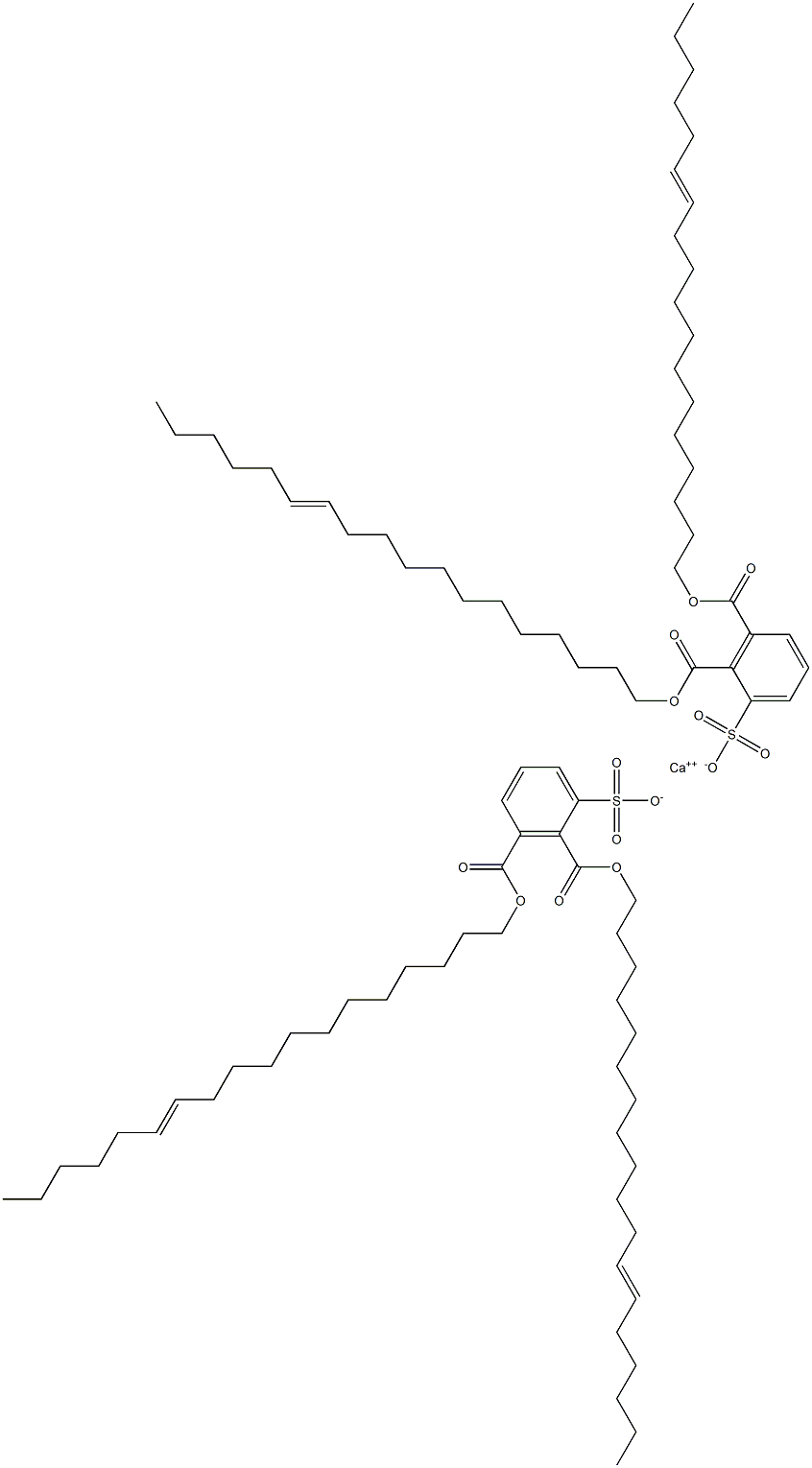 Bis[2,3-di(12-octadecenyloxycarbonyl)benzenesulfonic acid]calcium salt Struktur