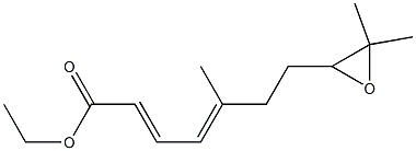 (2E,4E)-5-Methyl-7-(3,3-dimethyloxiran-2-yl)-2,4-heptadienoic acid ethyl ester Struktur