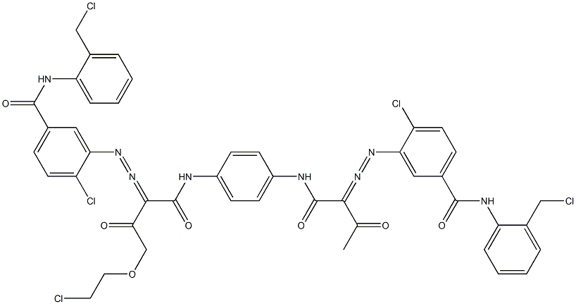 3,3'-[2-[(2-Chloroethyl)oxy]-1,4-phenylenebis[iminocarbonyl(acetylmethylene)azo]]bis[N-[2-(chloromethyl)phenyl]-4-chlorobenzamide] Struktur