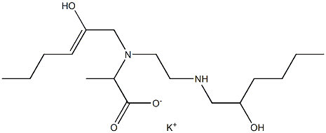 2-[N-(2-Hydroxy-2-hexenyl)-N-[2-(2-hydroxyhexylamino)ethyl]amino]propionic acid potassium salt Struktur