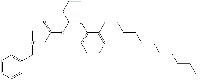 N,N-Dimethyl-N-benzyl-N-[[[1-(2-dodecylphenyloxy)butyl]oxycarbonyl]methyl]aminium Struktur