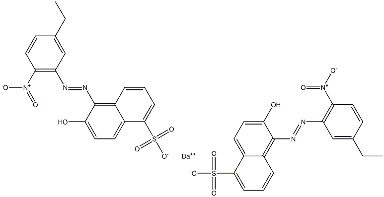 Bis[1-[(3-ethyl-6-nitrophenyl)azo]-2-hydroxy-5-naphthalenesulfonic acid]barium salt Struktur