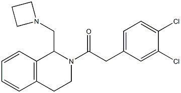 1,2,3,4-Tetrahydro-2-[(3,4-dichlorophenyl)acetyl]-1-[(1-azetidinyl)methyl]isoquinoline Struktur