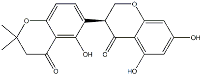 (3S)-5,5',7-Trihydroxy-2',2'-dimethyl-3,6'-bi[2H-1-benzopyran]-4(3H)-one Struktur