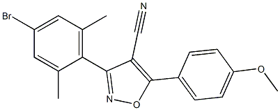 5-(4-Methoxyphenyl)-3-(4-bromo-2,6-dimethylphenyl)-isoxazole-4-carbonitrile Struktur