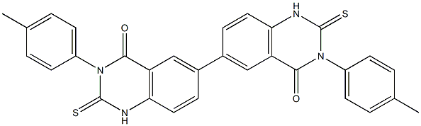 1,1',2,2'-Tetrahydro-3,3'-bis(4-methylphenyl)-2,2'-dithioxo[6,6'-biquinazoline]-4,4'(3H,3'H)-dione Struktur