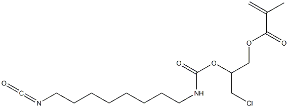 Methacrylic acid 3-chloro-2-[8-isocyanatooctylcarbamoyloxy]propyl ester Struktur