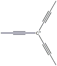 4-(1-Propynyl)-2,5-heptadiyne-4-ium Struktur