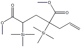 2-(2-Propenyl)-2,4-bis(trimethylsilyl)pentanedioic acid dimethyl ester Struktur