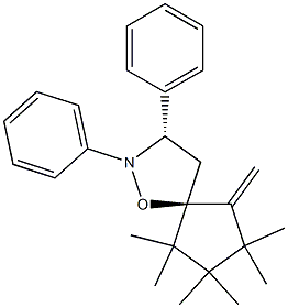 (3S,5R)-2,3-Diphenyl-6-methylene-7,7,8,8,9,9-hexamethyl-1-oxa-2-azaspiro[4.4]nonane Struktur