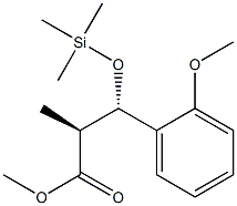 (2S,3S)-2-Methyl-3-trimethylsiloxy-3-(2-methoxyphenyl)propanoic acid methyl ester Struktur