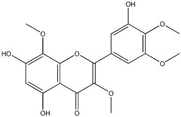 3',5,7-Trihydroxy-3,4',5',8-tetramethoxyflavone Struktur