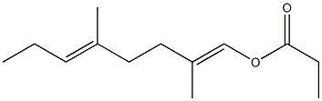 Propionic acid 2,5-dimethyl-1,5-octadienyl ester Struktur