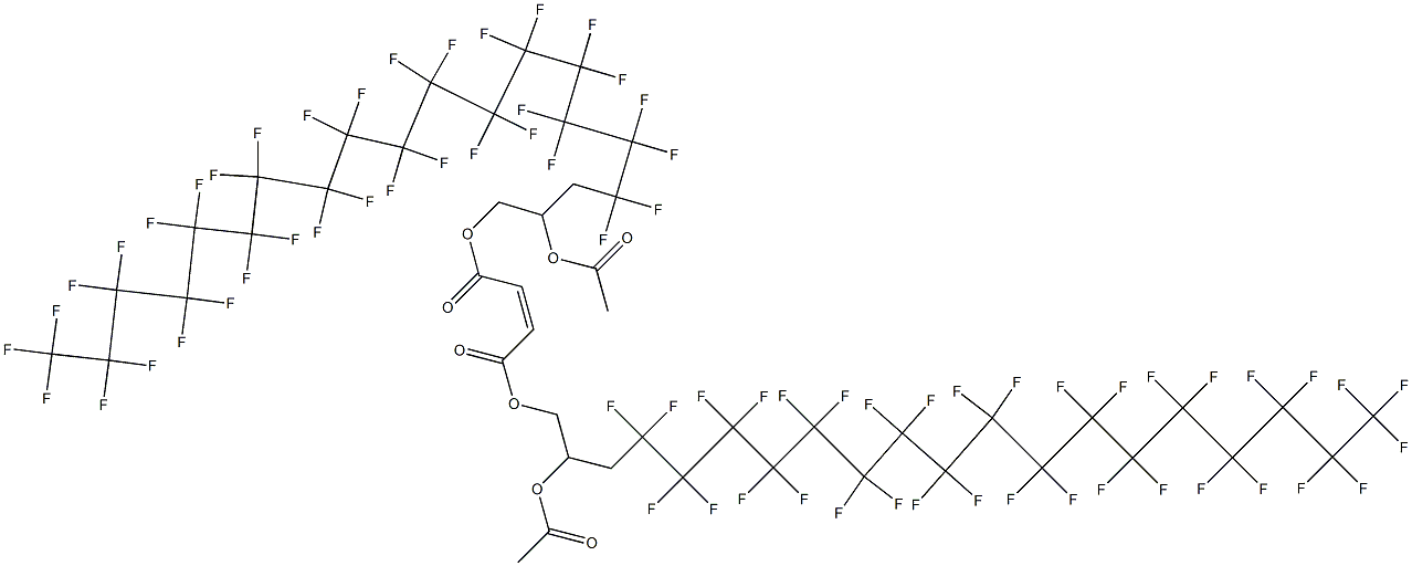 Maleic acid bis(2-acetyloxy-4,4,5,5,6,6,7,7,8,8,9,9,10,10,11,11,12,12,13,13,14,14,15,15,16,16,17,17,18,18,19,19,20,20,20-pentatriacontafluoroicosyl) ester Struktur