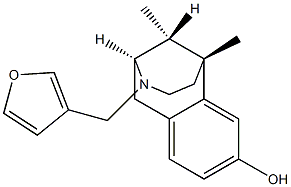 (2S,6R,11R)-3-(3-Furylmethyl)-1,2,3,4,5,6-hexahydro-6,11-dimethyl-2,6-methano-3-benzazocin-8-ol Struktur