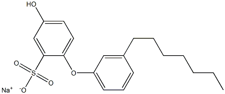 4-Hydroxy-3'-heptyl[oxybisbenzene]-2-sulfonic acid sodium salt Struktur