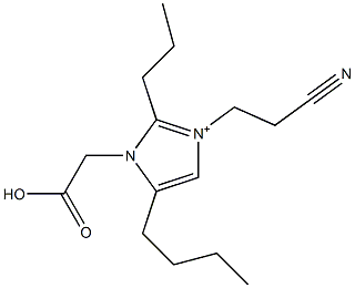 3-(2-Cyanoethyl)-2-propyl-5-butyl-1-(carboxymethyl)-1H-imidazol-3-ium Struktur