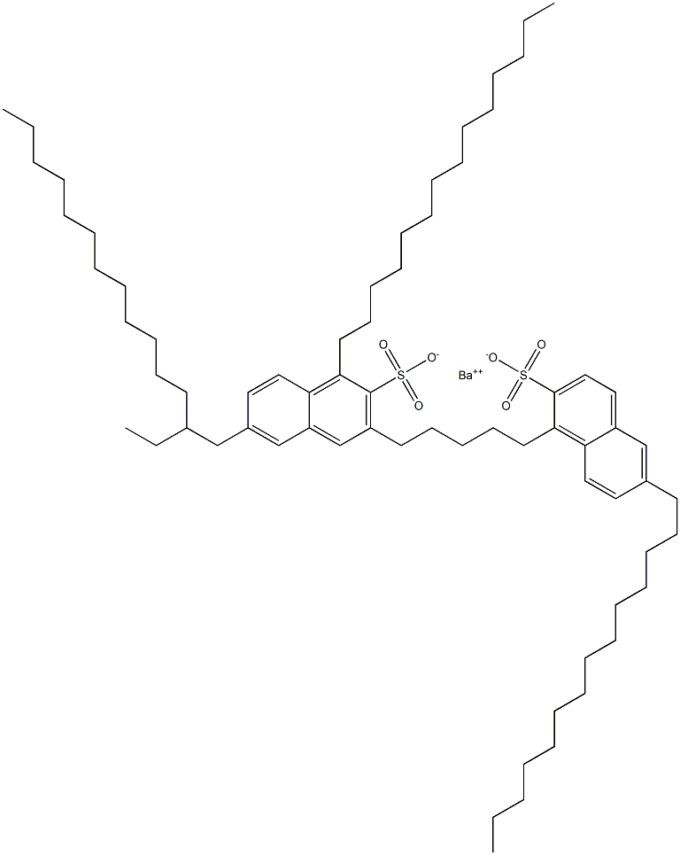 Bis(1,6-ditetradecyl-2-naphthalenesulfonic acid)barium salt Struktur