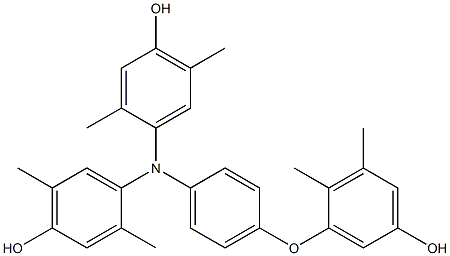 N,N-Bis(4-hydroxy-2,5-dimethylphenyl)-4-(5-hydroxy-2,3-dimethylphenoxy)benzenamine Struktur