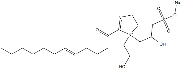 1-(2-Hydroxyethyl)-1-[2-hydroxy-3-(sodiooxysulfonyl)propyl]-2-(5-dodecenoyl)-2-imidazoline-1-ium Struktur