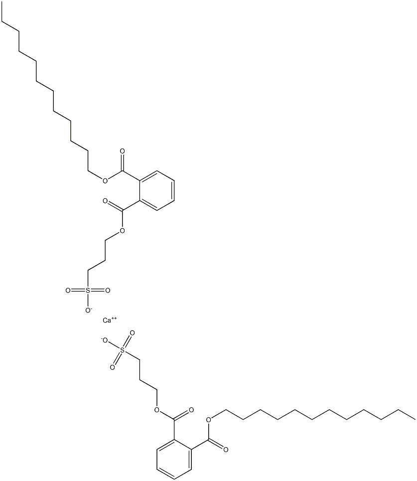 Bis[3-[(2-dodecyloxycarbonylphenyl)carbonyloxy]propane-1-sulfonic acid]calcium salt Struktur