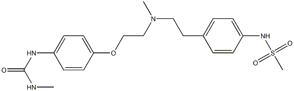 N-[4-[2-[N-Methyl-2-[4-(3-methylureido)phenoxy]ethylamino]ethyl]phenyl]methanesulfonamide Struktur