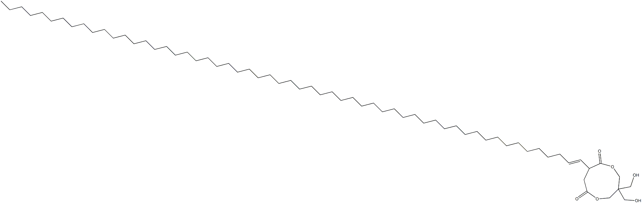 3,3-Bis(hydroxymethyl)-8-(1-heptapentacontenyl)-1,5-dioxacyclononane-6,9-dione Struktur