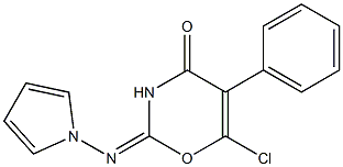 2-Pyrrolizino-5-phenyl-6-chloro-4H-1,3-oxazin-4-one Struktur