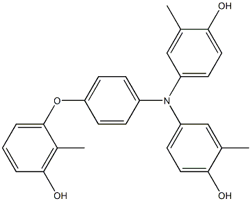 N,N-Bis(4-hydroxy-3-methylphenyl)-4-(3-hydroxy-2-methylphenoxy)benzenamine Struktur