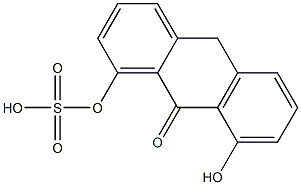 Sulfuric acid hydrogen (9,10-dihydro-8-hydroxy-9-oxoanthracen)-1-yl ester Struktur