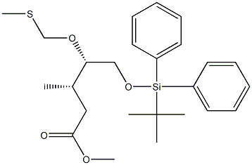 (3S,4S)-5-[(tert-Butyldiphenylsilyl)oxy]-4-(methylthiomethoxy)-3-methylpentanoic acid methyl ester Struktur