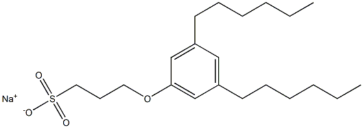 3-(3,5-Dihexylphenoxy)propane-1-sulfonic acid sodium salt Struktur