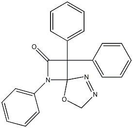 1,3,3-Triphenyl-1,5,6-triaza-8-oxaspiro[3.4]oct-5-en-2-one Struktur