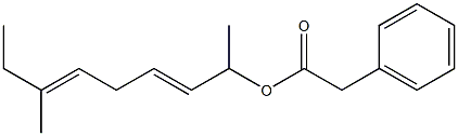 Phenylacetic acid 1,6-dimethyl-2,5-octadienyl ester Struktur