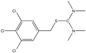 Bis(dimethylamino)[(3,4,5-trichlorophenylmethyl)thio]methylium Struktur